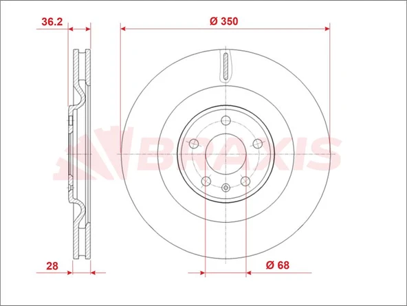 Vag Fren Diski Arka A6 A7 Q8 19 > Touareg Q8 Quattro 18> Q7 16> - Braxıs Ae1000 - Resim 1