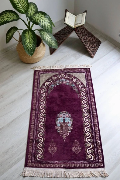 Kadife Seccade Astarlı Lüks 70x110 cm – Çiçek Desenli, Yumuşak Doku - Resim 3