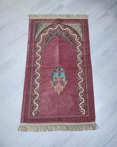 Kadife Seccade Astarlı Lüks 70x110 cm – Çiçek Desenli, Yumuşak Doku - Resim 5