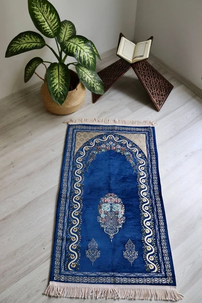 Kadife Seccade Astarlı Lüks 70x110 cm – Çiçek Desenli, Yumuşak Doku - Resim 9
