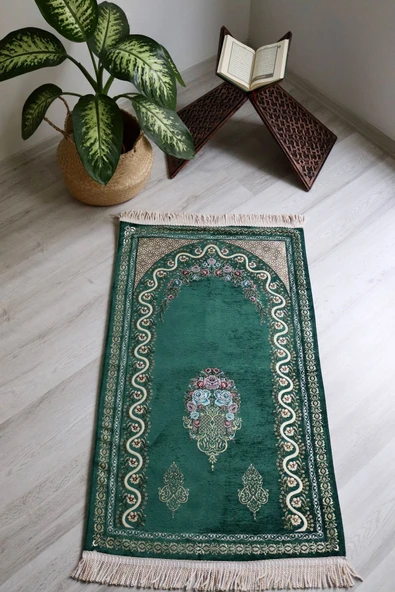 Kadife Seccade Astarlı Lüks 70x110 cm – Çiçek Desenli, Yumuşak Doku - Resim 7