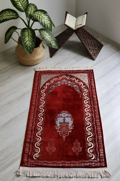 Kadife Seccade Astarlı Lüks 70x110 cm – Çiçek Desenli, Yumuşak Doku - Resim 8