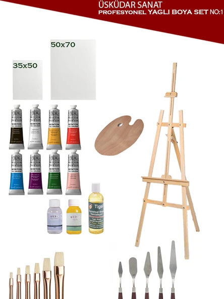 Profesyonel yağlı boya seti - Başlangıç yağlı boya seti - Yağlıboya set
