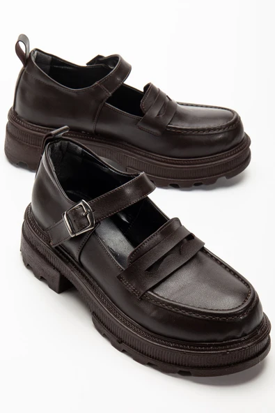 745-771 Kahve Günlük Yüksek Tabanlı Loafer Ayakkabı - 4