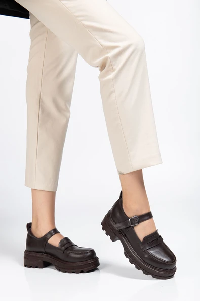 745-771 Kahve Günlük Yüksek Tabanlı Loafer Ayakkabı - 3