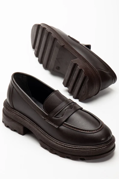 746-759 Kahve Günlük Yüksek Tabanlı Loafer Ayakkabı - 5