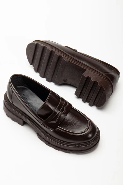 746-759 Kahve Yanki Yüksek Tabanlı Loafer Ayakkabı - 4