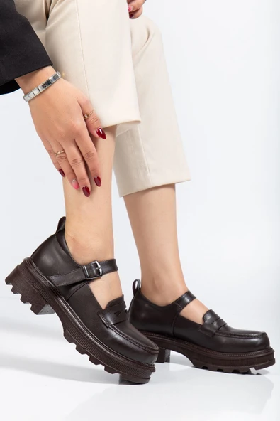 745-771 Kahve Günlük Yüksek Tabanlı Loafer Ayakkabı - 2