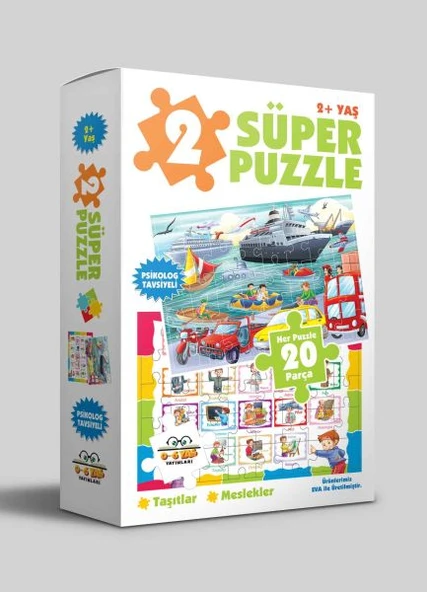 2 Süper Puzzle - Taşıtlar - Meslekler 2+ Yaş ürün görseli