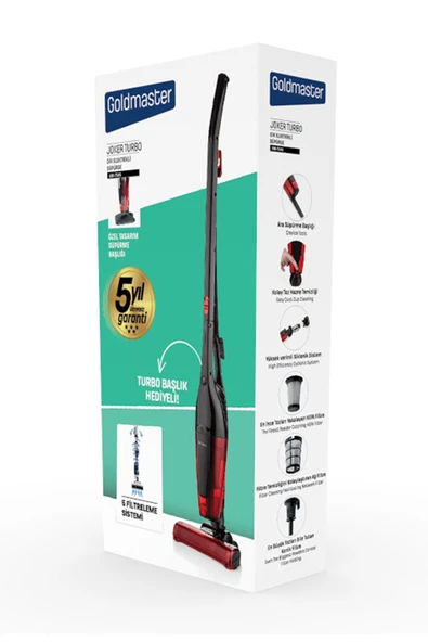 Goldmaster GM-7545 Joker Kırmızı Dikey Elektrikli Süpürge - Resim 8