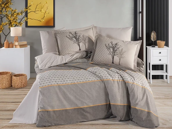 Hobby Çift Kişilik Poplin Nevresim Tanya Kahve ürün görseli