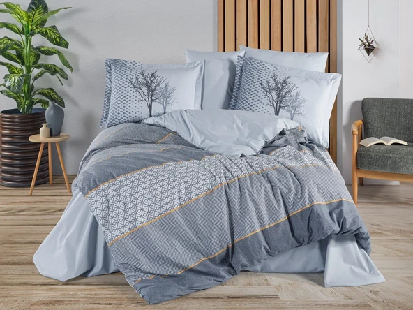 Hobby Çift Kişilik Poplin Nevresim Tanya İndigo ürün görseli