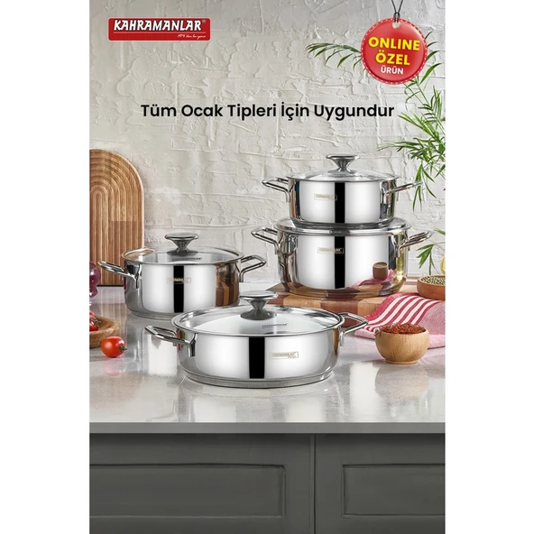 Kahramanlar Yağmur 8 Parça Tencere Seti ürün görseli