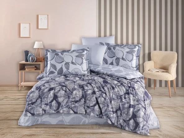 Hobby Çift Kişilik Poplin Nevresim Calisse Lacivert ürün görseli