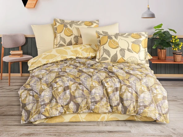 Hobby Çift Kişilik Poplin Nevresim Calisse Sarı ürün görseli