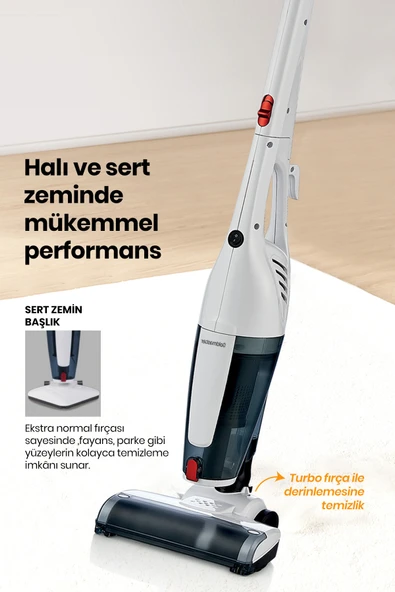 Goldmaster GM-7545 Joker Beyaz Dikey Elektrikli Süpürge - Resim 2