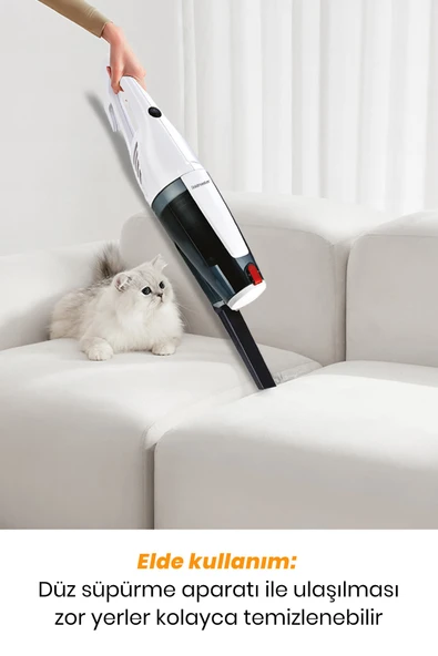 Goldmaster GM-7545 Joker Beyaz Dikey Elektrikli Süpürge - Resim 4