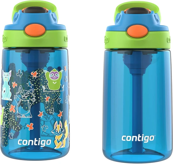 Contigo Autospout Su Şişesi, 14 oz (2'li Paket) Mavi Haşhaş