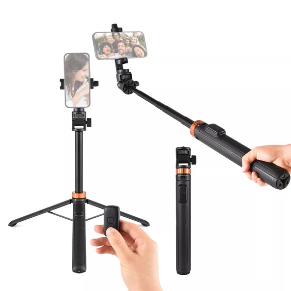 Kingjoy M080 Telefon Tutacaklı Uzaktan Kumandalı Selfie Tripod ürün görseli