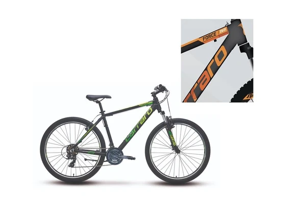 CARRARO FORCE 700 ERKEK DAĞ BİSİKLETİ 432H V 27.5 JANT 21 VİTES MAT ANTRASİT TURUNCU BEYAZ ürün görseli