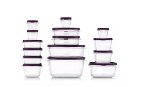Rubbermaid 30 Parçalı Gıda Saklama Kapları Kolay Bulunabilen Kapaklar Ametist - 2