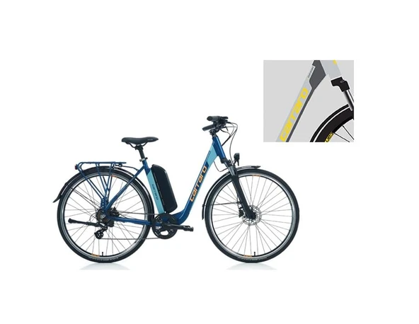 CARRARO E-LINE eCOMFORT 2.1 UNISEX ŞEHİR BİSİKLETİ 470H HD 28 JANT 7 VİTES MAT STORM GRİ ANTRASİT SARI ürün görseli