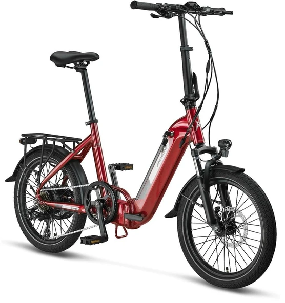 MOSSO KRONOS ELEKTRİKLİ KATLANIR BİSİKLET 390H HYD 20 JANT 7 VİTES BORDO