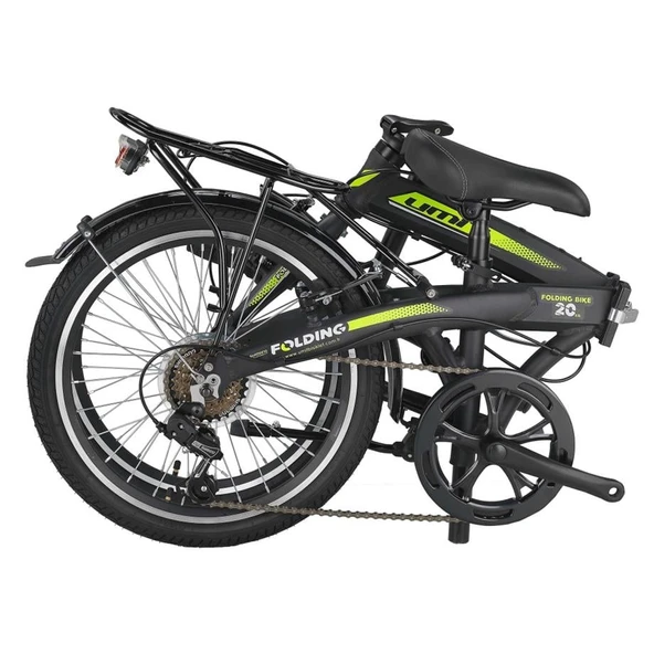 ÜMİT 2036 FOLDING KATLANIR BİSİKLET V 20 JANT 6 VİTES BLACK LIME - Resim 2