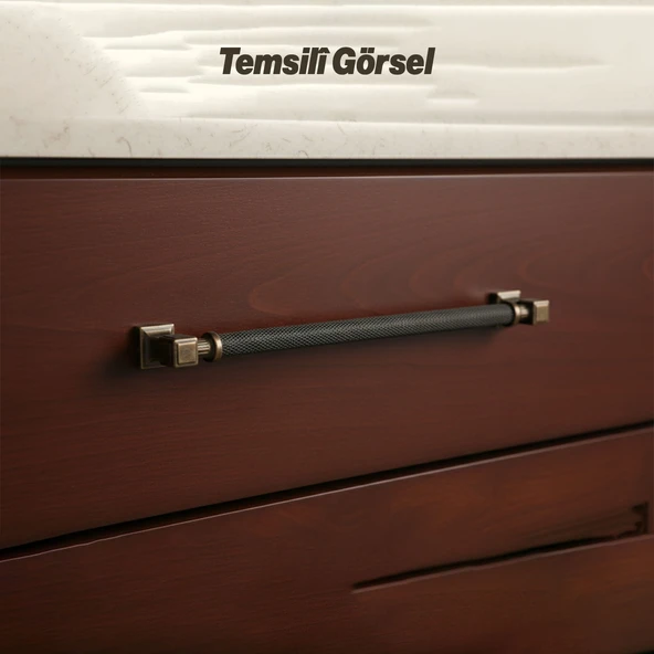 Talas Tırtıklı Antik Bakır Metal Kulp 320 mm Dayanıklı Kulpları Mobilya Çekmece Dolap Kapak Kulpu - Resim 3