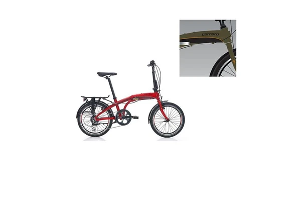 CARRARO FLEXI 108 V KATLANIR BİSİKLET 285H 20 JANT 8 VİTES MAT HAKİ SİYAH TURUNCU ürün görseli