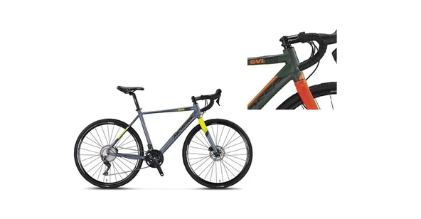 MOSSO GVL700-GRX600 ERKEK YARIŞ BİSİKLETİ 500H HD 28 JANT 22 VİTES HAKİ TURUNCU ürün görseli