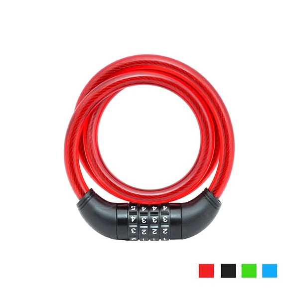 UMT CABLE LOCK KİLİT 12X1000 4 ŞİFRELİ HALAT KLT-241 KIRMIZI ürün görseli 1