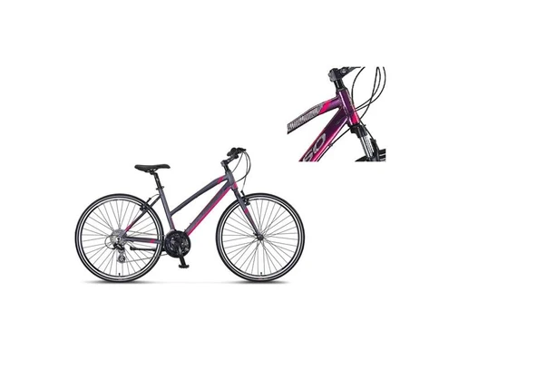 MOSSO LEGARDA-2321-LDM-V KADIN ŞEHİR BİSİKLETİ 460H 28 JANT 21 VİTES MÜRDÜM PEMBE ürün görseli