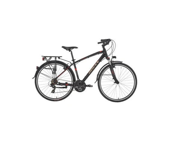 BİSAN TRX 8100 CITY ERKEK ŞEHİR BİSİKLETİ 460CM V 28 JANT 21 VİTES MAT SİYAH KIRMIZI ürün görseli