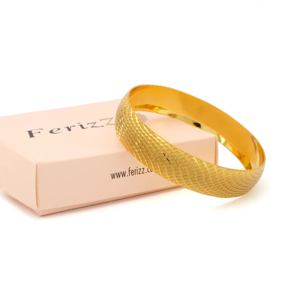 Altın Kaplama Dalgalı İmitasyon Bilezik-BLZ-3106 - Resim 4