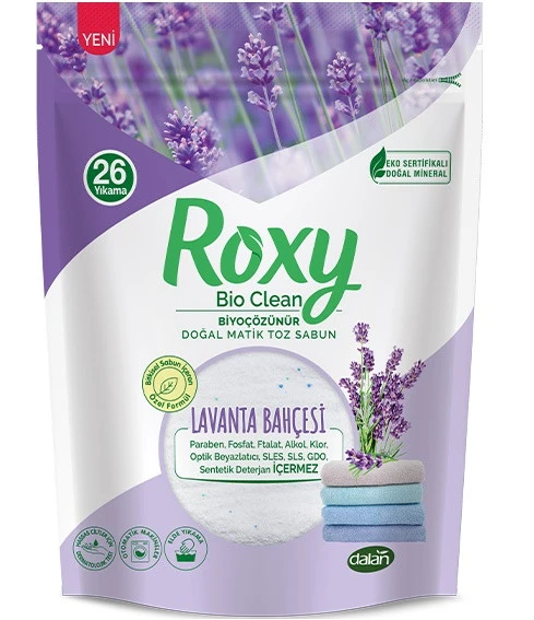 ROXY BİO CLEAN BİYOÇÖZÜNÜR DOĞAL MATİK TOZ SABUN 800GR LAVANTA BAHÇESİ ürün görseli 1