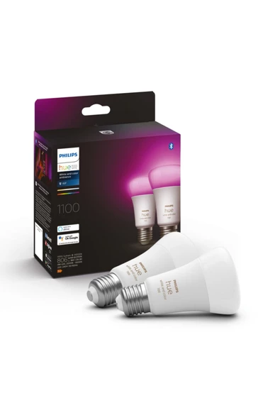 Philips   HueWCA 9-75W E27 Renkli Akıllı Ampul 2'li Ekopaket