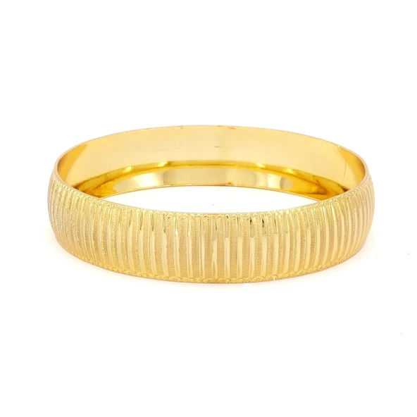 Altın Kaplama Düz Çizgili Noktalı İmitasyon Bilezik- BLZ-3105 - Resim 3