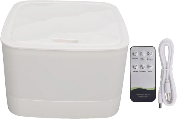 AteşTech Hava Nemlendirici Kumandalı Buhar Makinesi 7 Renk Led Işıklı 800ML Zaman Ayarlı - Resim 7