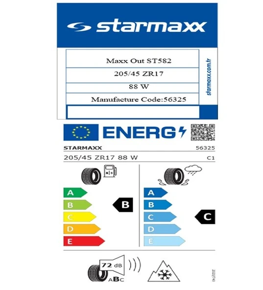 Starmaxx 205/45 ZR17 TL 88W REINF. MAXX OUT ST582  Oto 4 Mevsim Lastiği (Üretim Tarihi:2025) - Resim 2