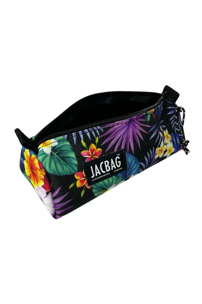 JACBAG Prıme Pencıl Case-üçgen Tip Kalemkutu MOR YAPRAK DESENLİ - Resim 2