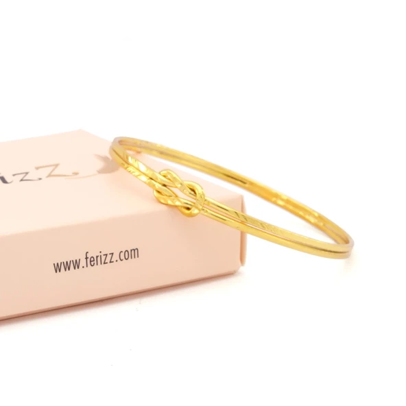 Altın Kaplama İmitasyon Ajda Aşk Düğümü Bilezik- BLZ-3103 - Resim 4