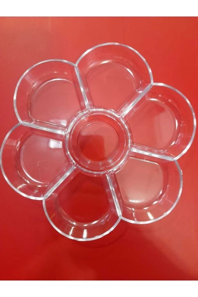 Resim Paleti Şeffaf Akrilik Papatya Şeklinde 17.5cm Çaplı - Resim 2