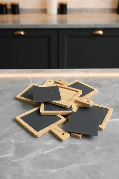 Taşev Lina Doğal Taşlı 6lı Sunum Tabağı - Resim 2