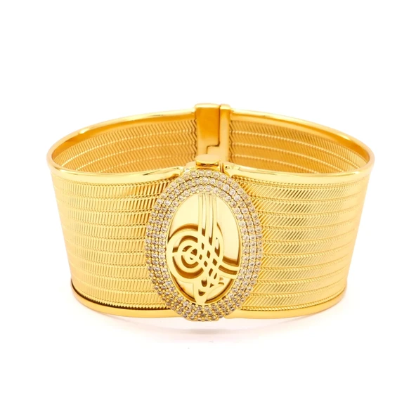 Altın Kaplama Trabzon Hasır Tuğralı Set- SET-169 - Resim 4