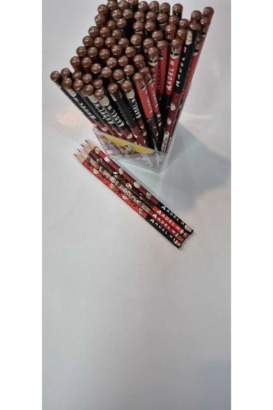 Kahve desenli 12 Adet 2B Kurşun Kalem - 4