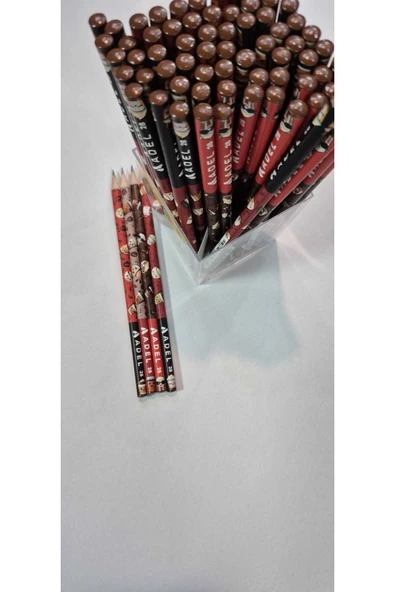 Kahve desenli 12 Adet 2B Kurşun Kalem