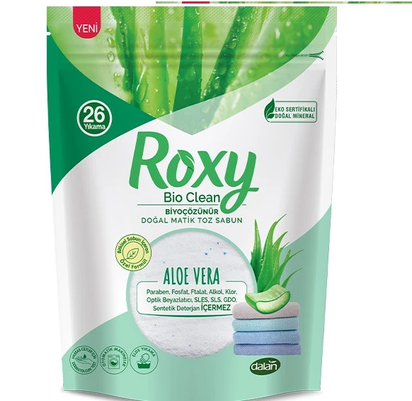 ROXY BİO CLEAN BİYOÇÖZÜNÜR DOĞAL MATİK TOZ SABUN 800GR ALOE VERA ürün görseli 1