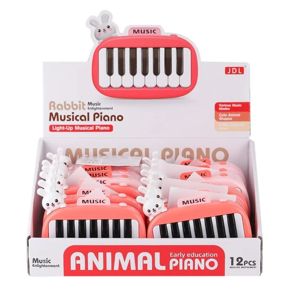88961B 88 Tavşanlı Işıklı Müzikal Piano - Resim 2