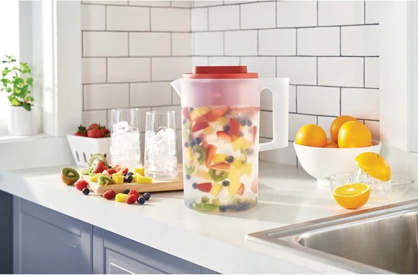 Rubbermaid Simply Pour Sürahi, Çok İşlevli Kapaklı Plastik Sürahi, 1 Galon - 2
